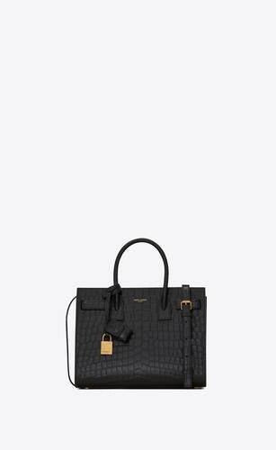 Manhattan Shoulder Bag In Crocodile Embossed Shiny Leather