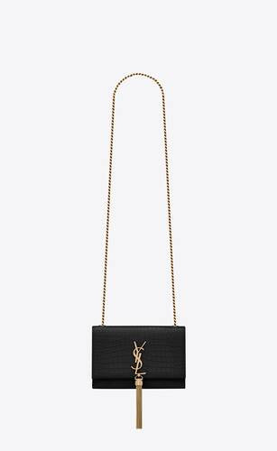 Kate Small Tassel In Crocodile Embossed Leather