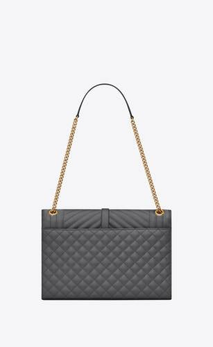 envelope large in quilted grain de poudre embossed leather