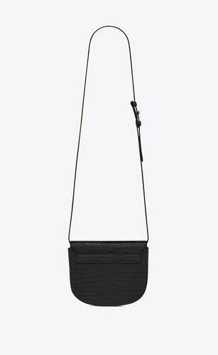 Kaia Small Satchel In Shiny Crocodile Embossed Leather