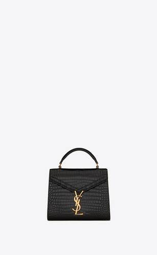 Cassandra Mini Top Handle Bag In Crocodile Embossed Shiny Leather