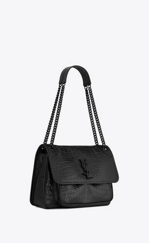 Niki Medium In Crocodile Embossed Leather