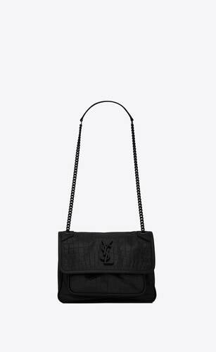 niki baby in crocodile-embossed leather