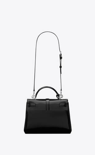 le fermoir small top handle in brushed leather