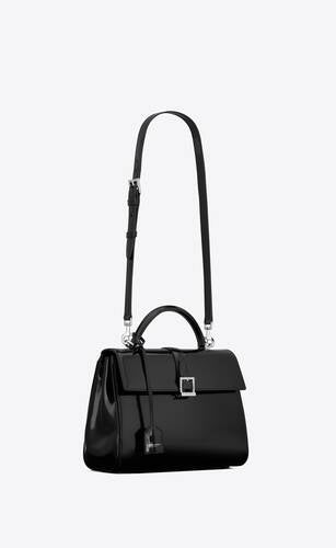 le fermoir small top handle in brushed leather