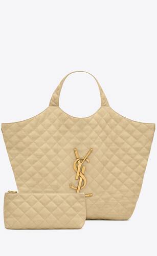 Icare Maxi Shopping Bag In Quilted Nubuck Suede