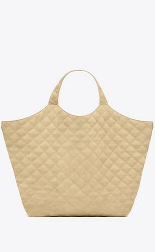 Icare Maxi Shopping Bag In Quilted Nubuck Suede