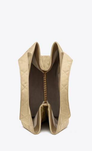 Icare Maxi Shopping Bag In Quilted Nubuck Suede