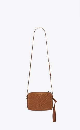 Lou Camera Bag In Quilted Suede And Smooth Leather