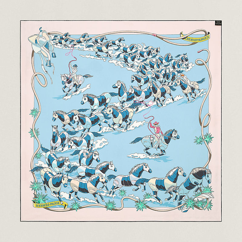 Les Mustangs II double face scarf 90
